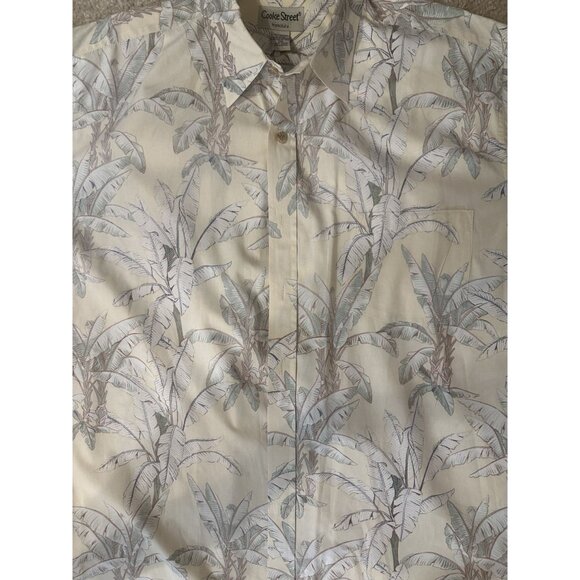 VTG Cooke Street 2XL Men's PULLOVER Hawaiian Shirt USA Floral Yellow Blue Dad - Picture 4 of 7